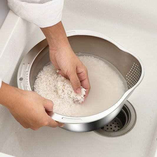 Rice Rinsing Basin | Stainless Steel Strainer | Homeful Harmony
